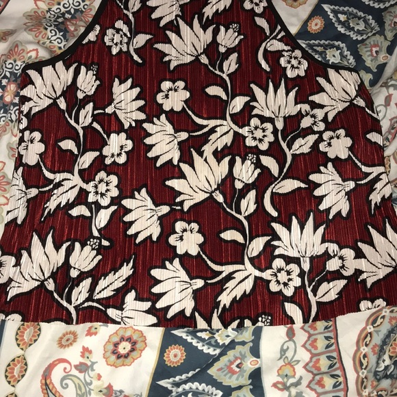 Topshop red and white floral tank top - Picture 4 of 4